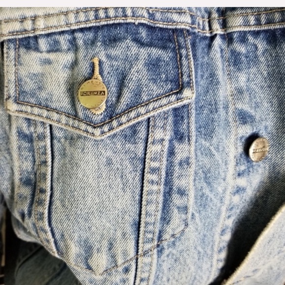 Retro 1980’s Forenza denim Jacket Sz M structured light wash rigid cotton RARE - Picture 7 of 15